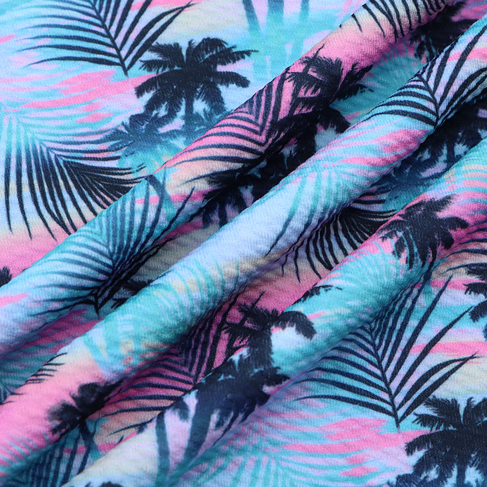 coconut palm tree gradient color summer leaf leaves tree printed fabric