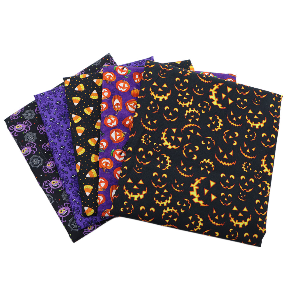 100％cotton halloween（5 designs/set,half meter/design） printed fabric set