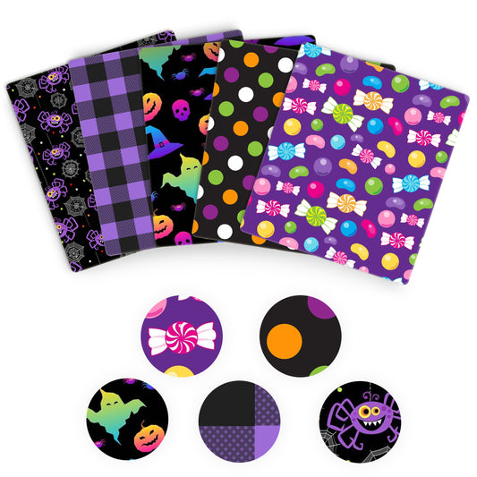 polyester cotton halloween（5 designs/set,half meter/design） printed fabric set