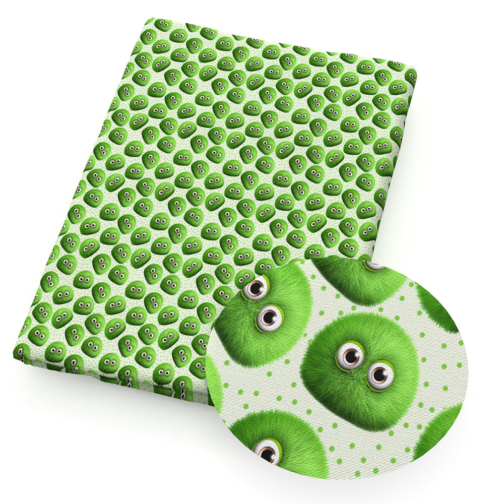 green series dots spot printed fabric