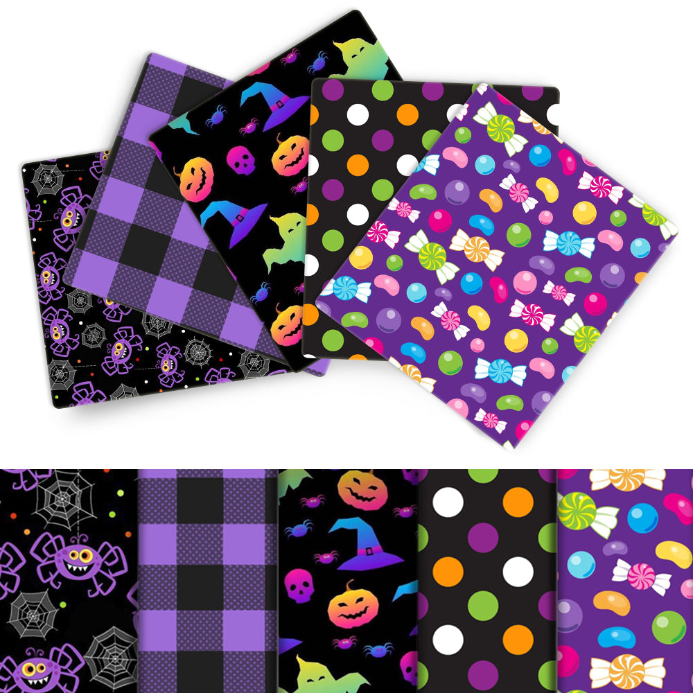 polyester cotton halloween（5 designs/set,half meter/design） printed fabric set