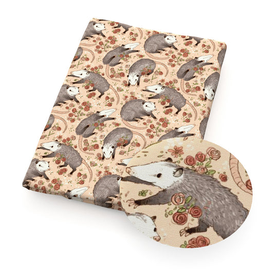 possum flower floral printed fabric