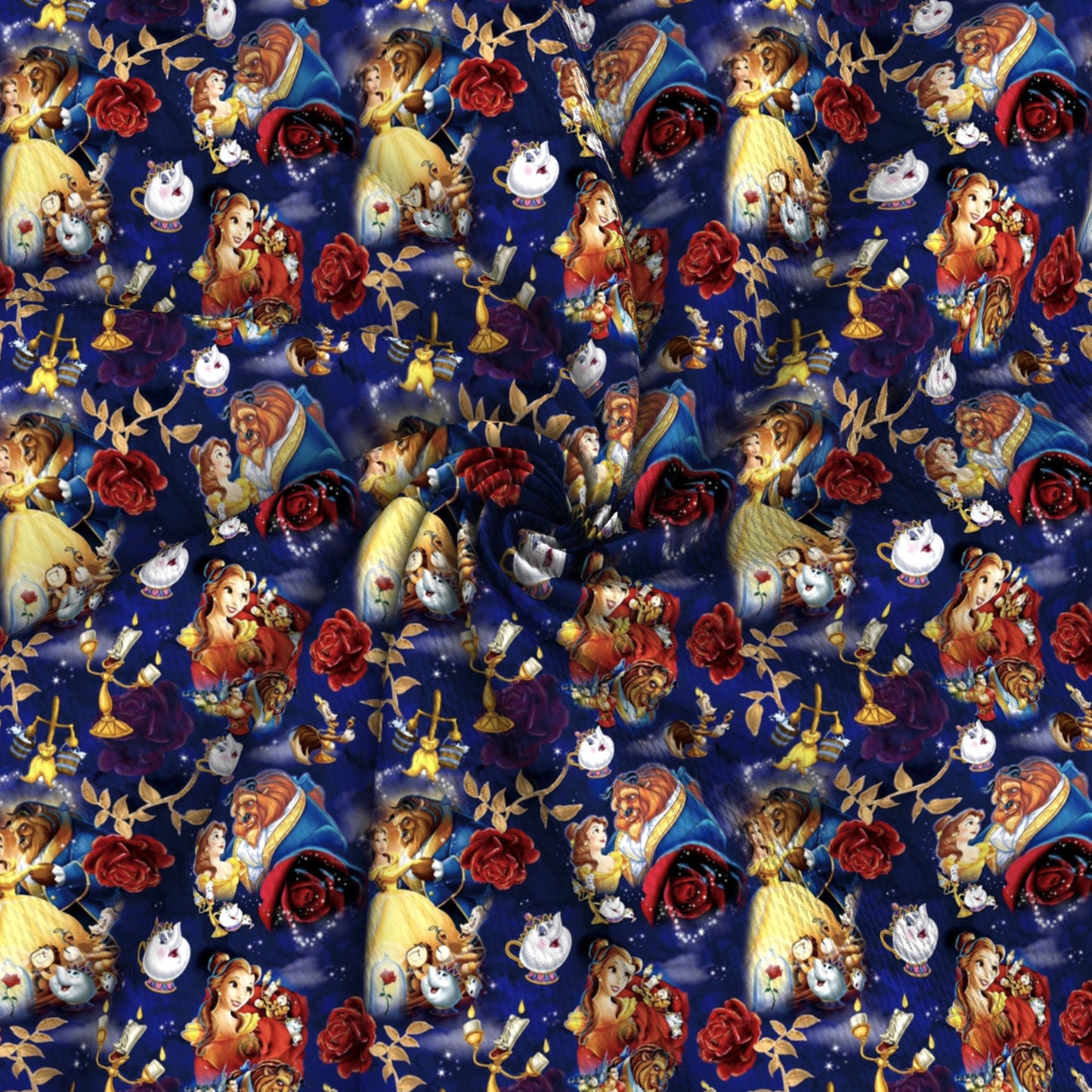 lions printed fabric