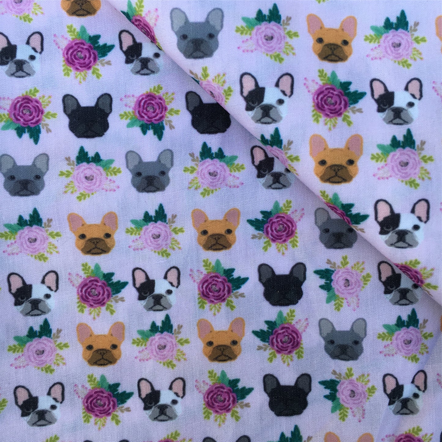 flower floral dog puppy printed fabric