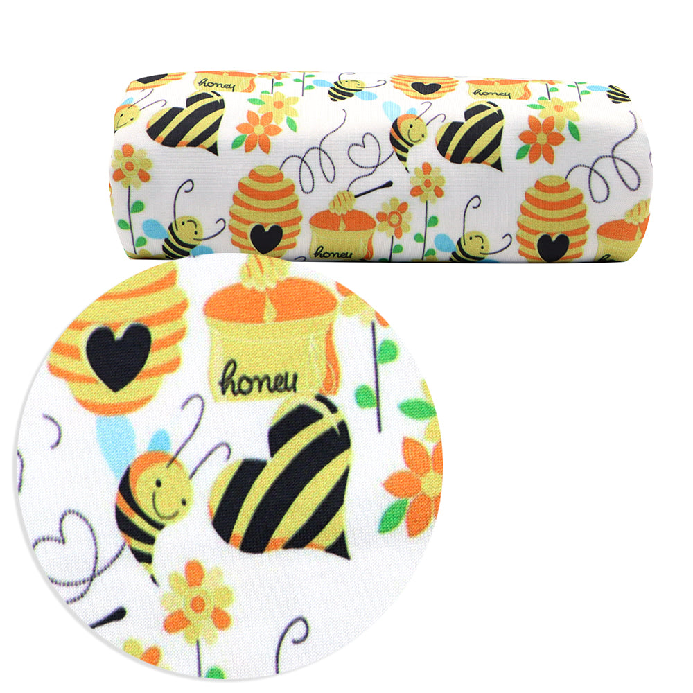 bee flower floral heart love printed fabric