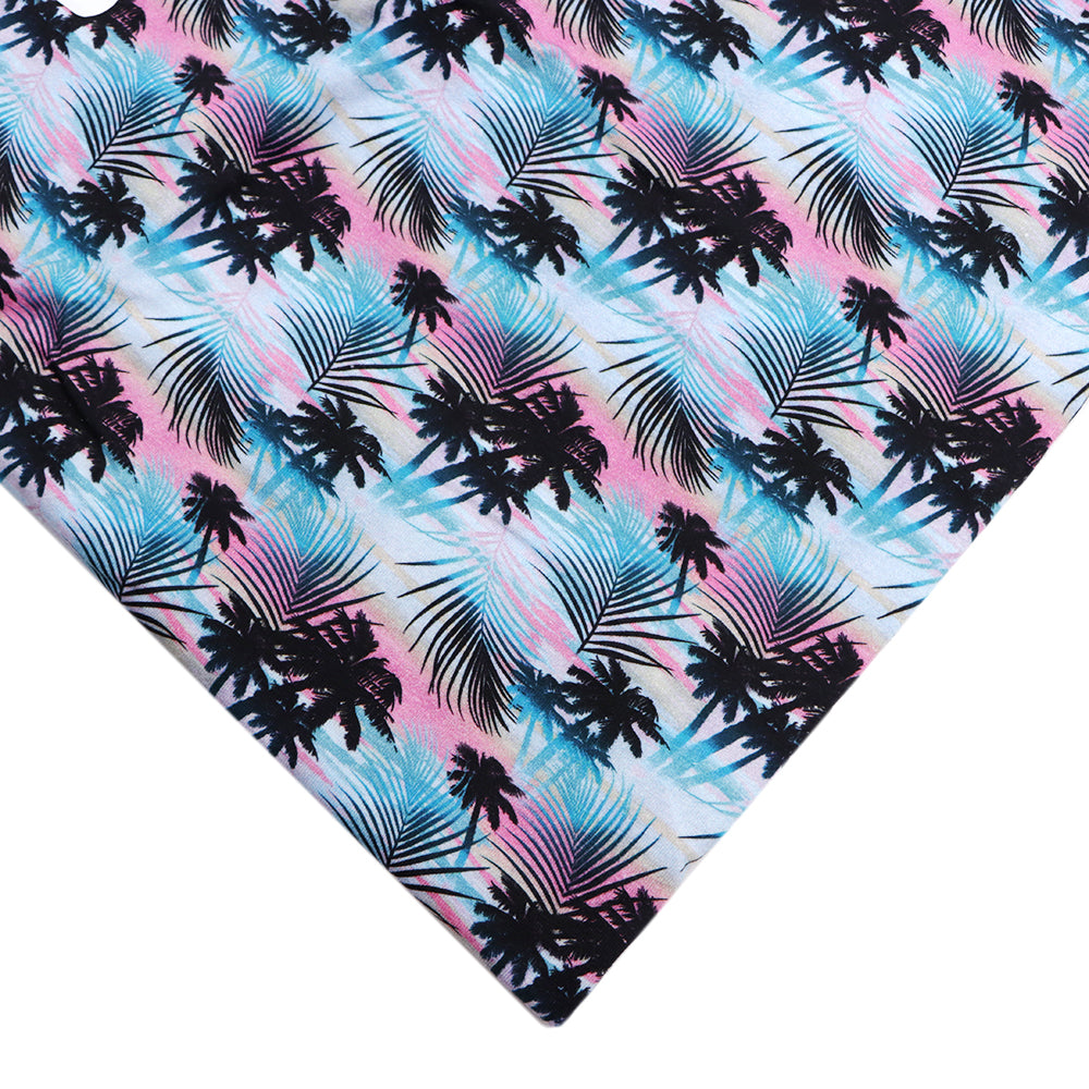 coconut palm tree gradient color summer leaf leaves tree printed fabric