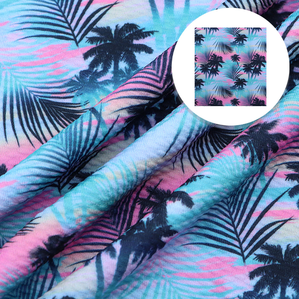 coconut palm tree gradient color summer leaf leaves tree printed fabric