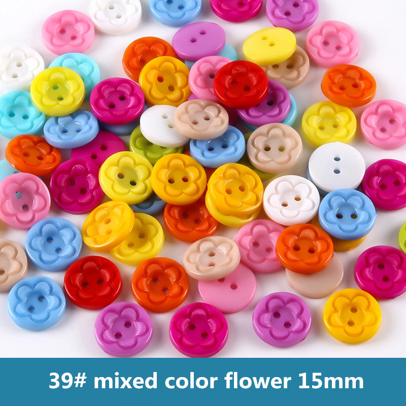 100PCS mix colors plastic buttons