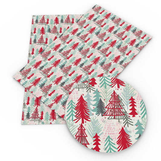 christmas tree christmas day printed fabric