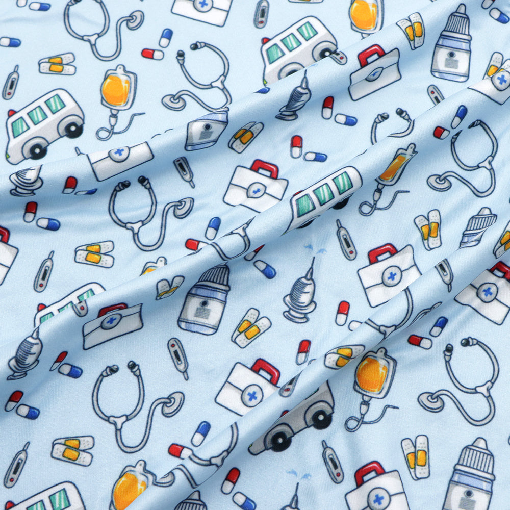 ambulance nurses doctor health printed fabric