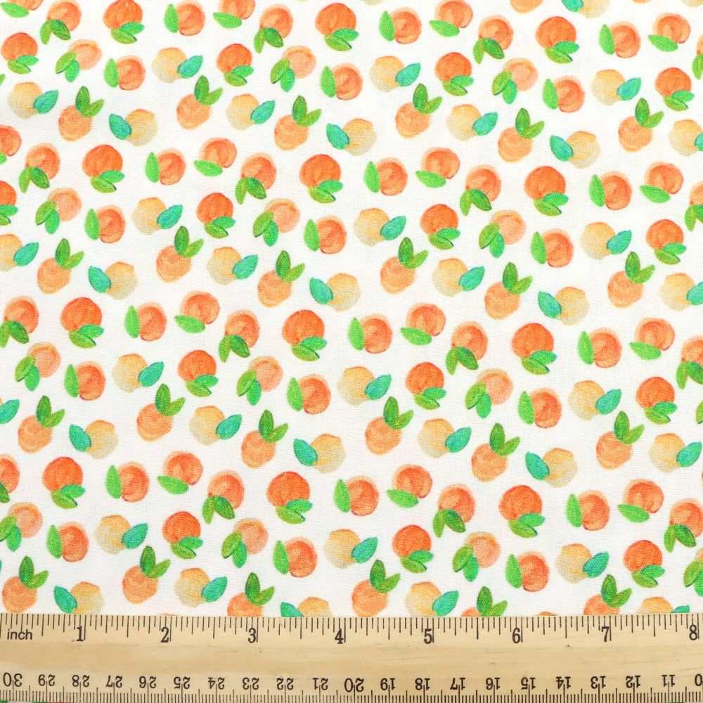 fruit peach printed fabric