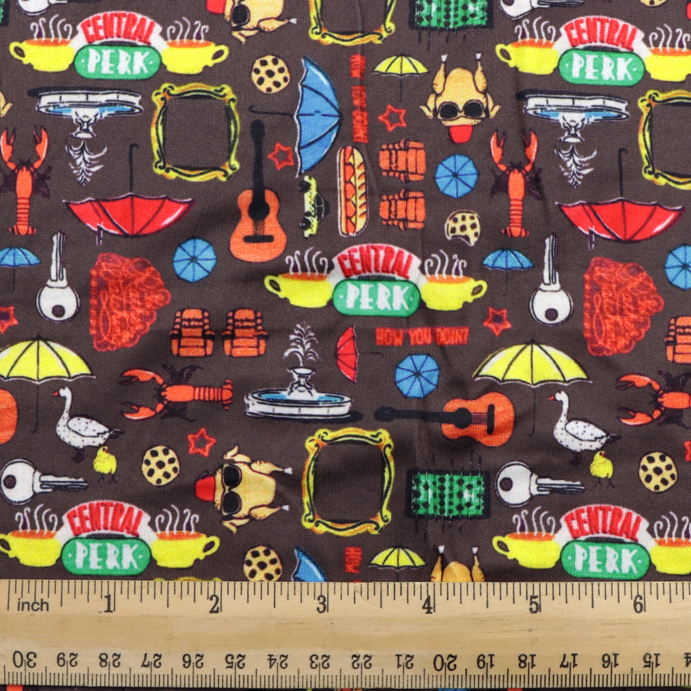 umbrella guitars letters alphabet turkey chicken lobster printed fabric