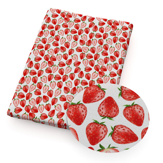 strawberry fruit red series printed fabric