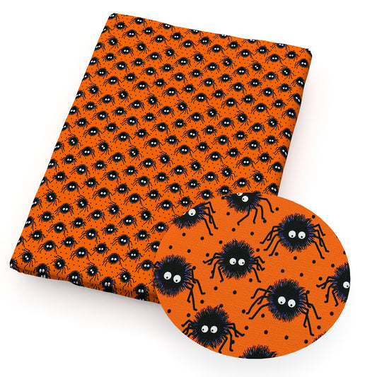 orange series spider spider web dots spot printed fabric