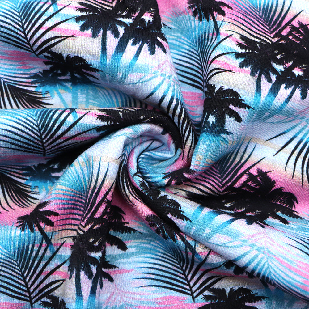 coconut palm tree gradient color summer leaf leaves tree printed fabric