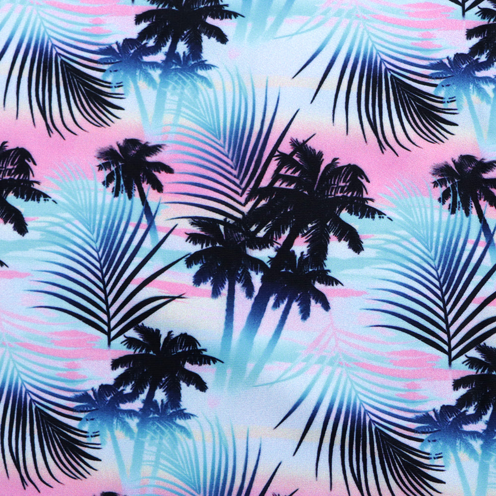 coconut palm tree gradient color summer leaf leaves tree printed fabric