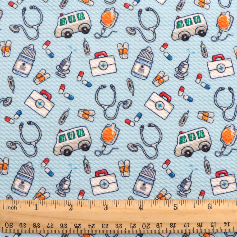 ambulance nurses doctor health printed fabric