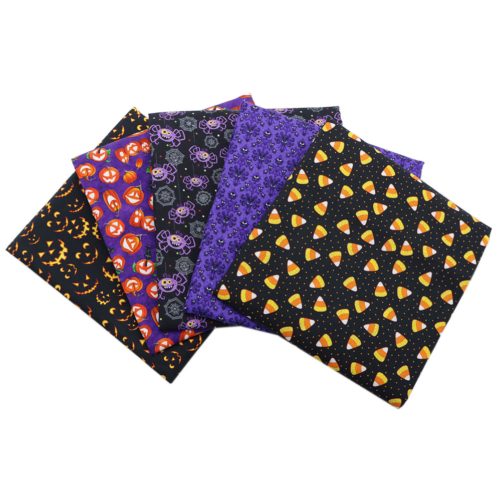 100％cotton halloween（5 designs/set,half meter/design） printed fabric set