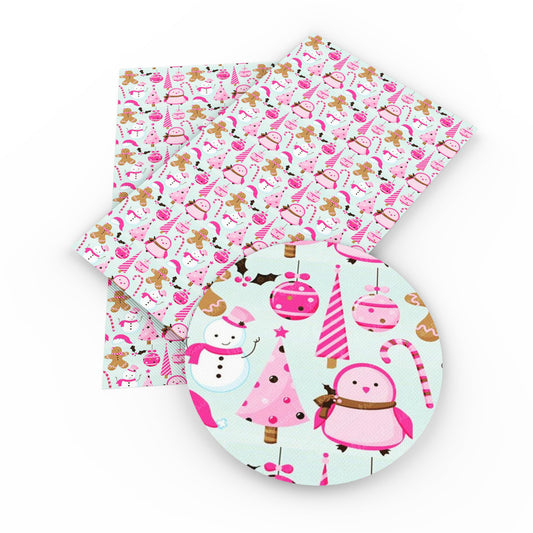 snowman christmas gingerbread man printed fabric