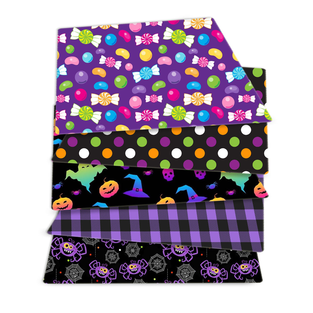 polyester cotton halloween（5 designs/set,half meter/design） printed fabric set