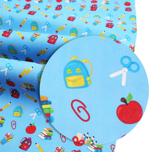 back to school abc printed fabric