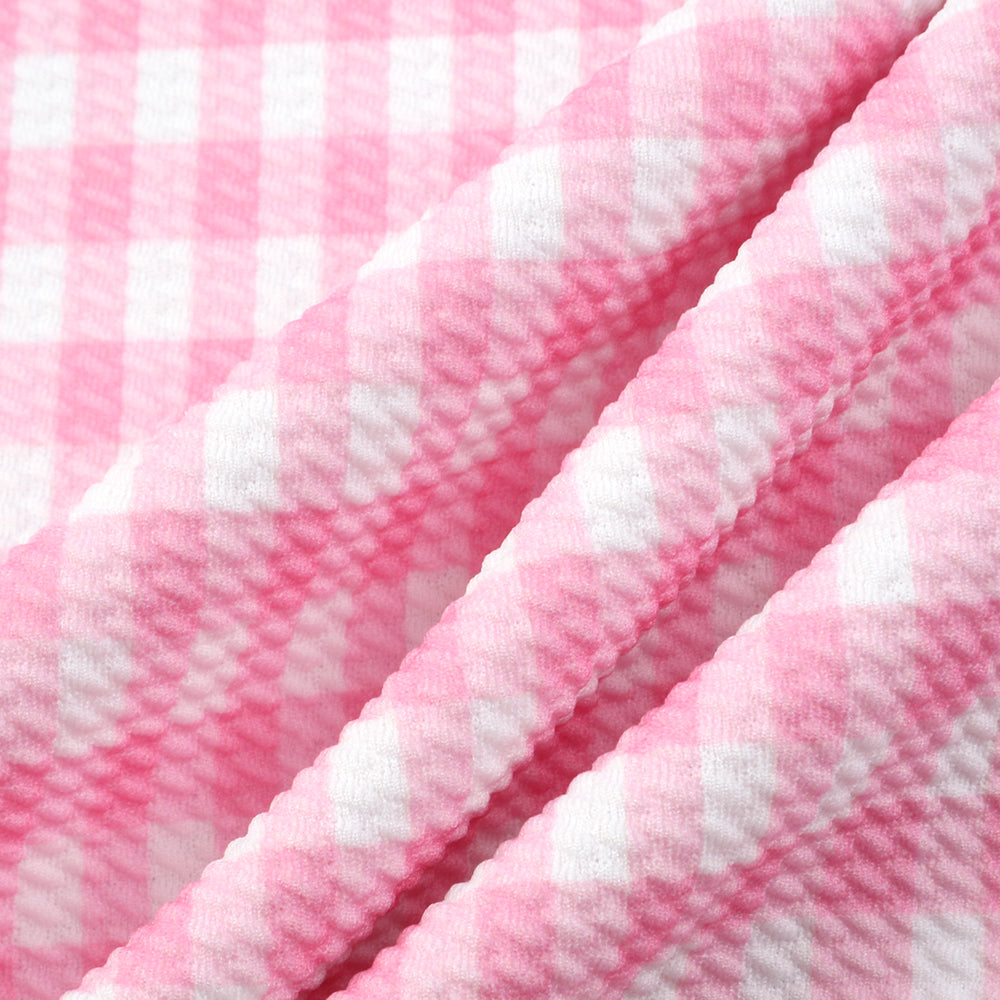 plaid grid pink series printed fabric