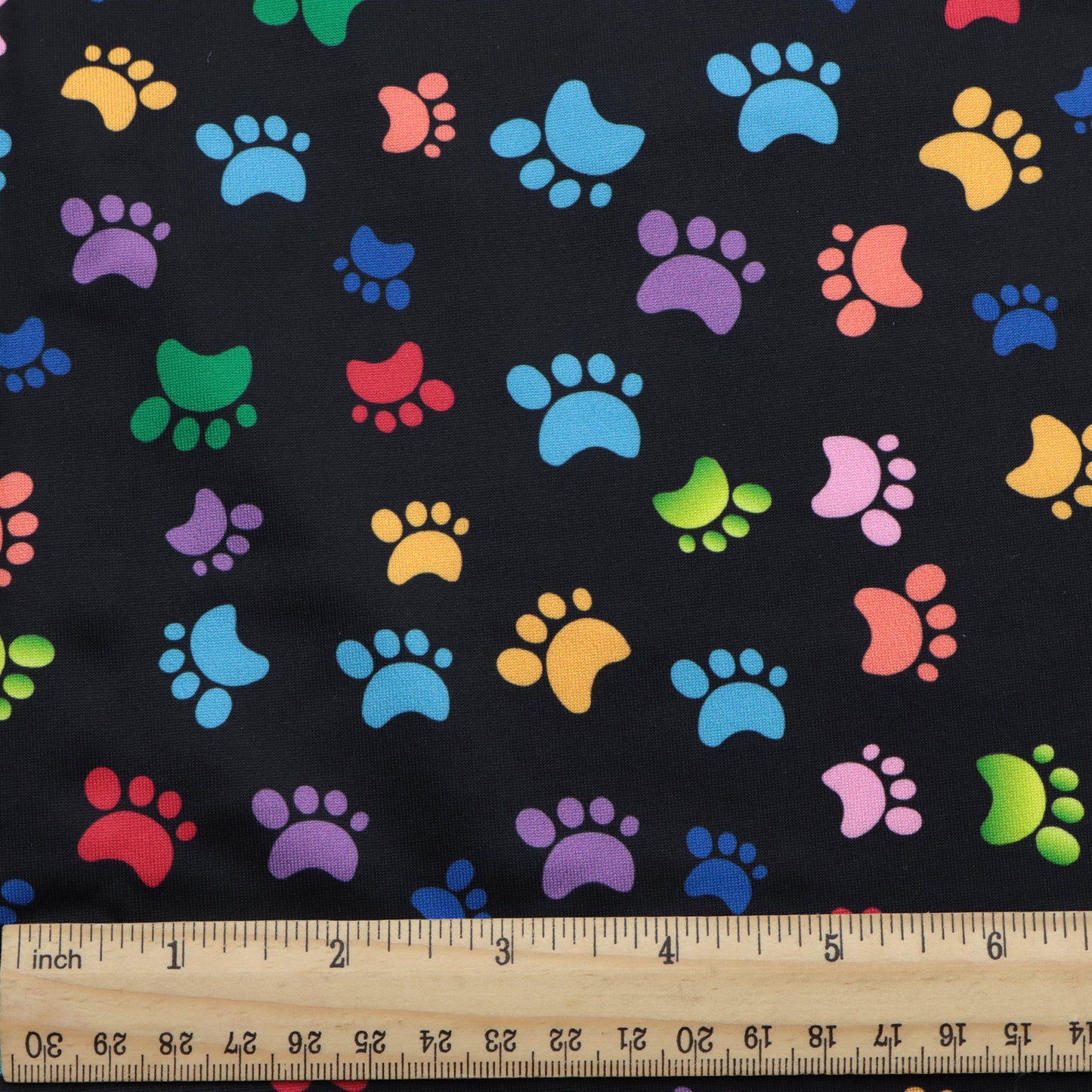 footprint paw paint splatter black series printed fabric