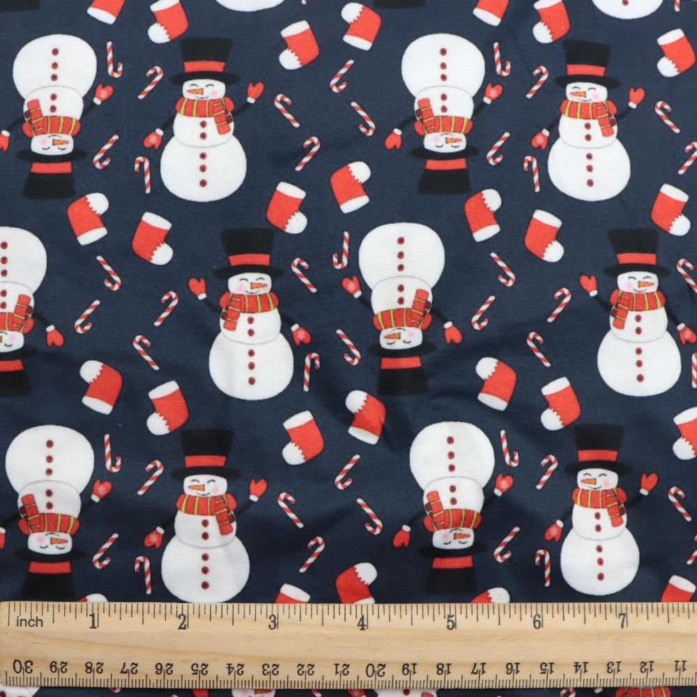 snowman christmas day printed fabric