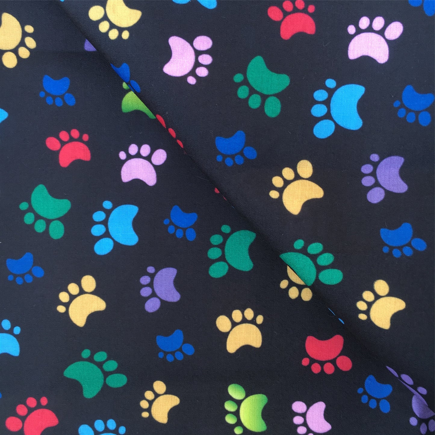 footprint paw paint splatter black series printed fabric