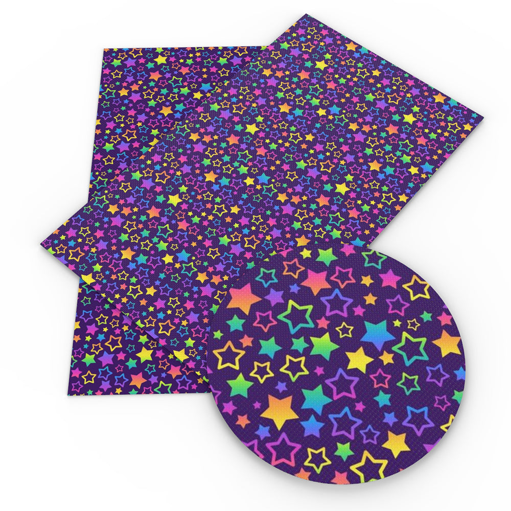 gradient color star starfish purple series printed fabric