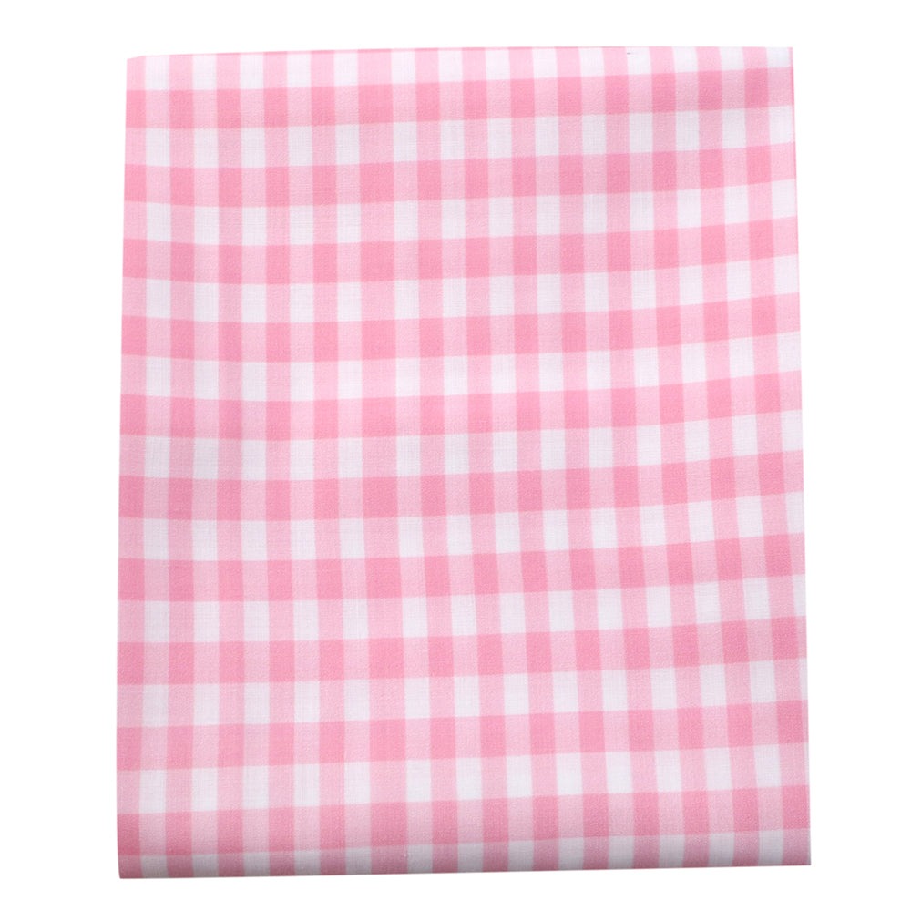 plaid grid pink series printed fabric