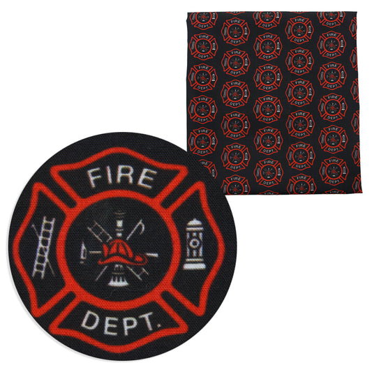 fire truck fire hydrant firemen printed fabric