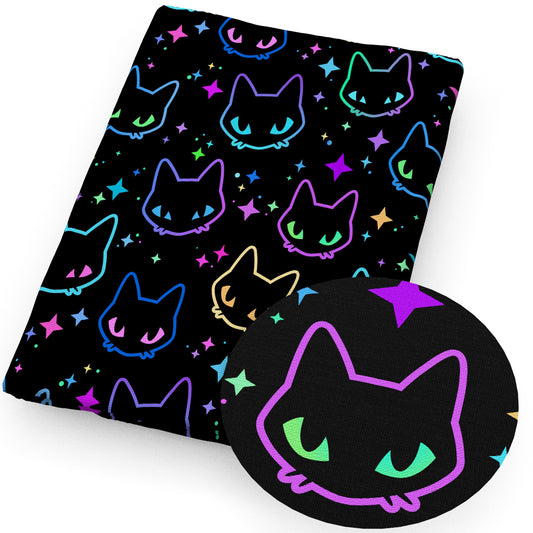 star starfish cat animals printed fabric