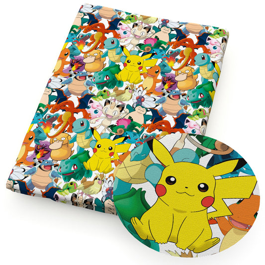 pikachu pokemon pikachu psyduck dinosaurs dino fabric