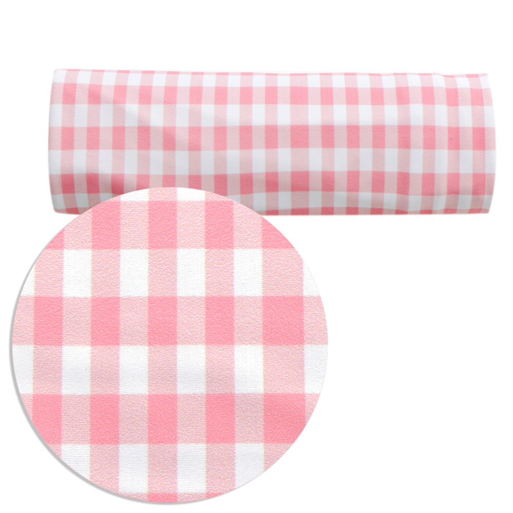 plaid grid pink series printed fabric