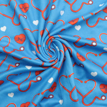 Load image into Gallery viewer, heart love nurses doctor health valentines day printed fabric

