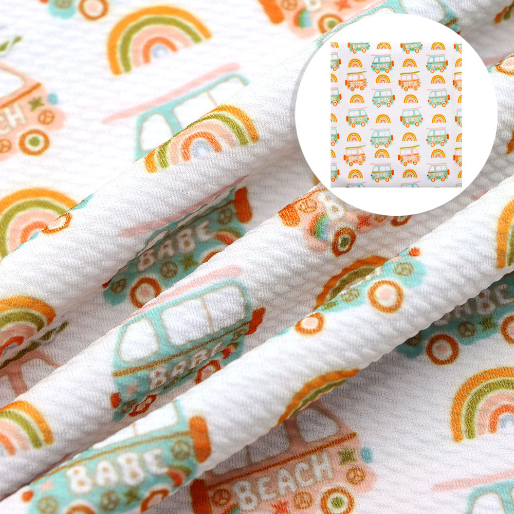 rainbow color letters alphabet printed fabric