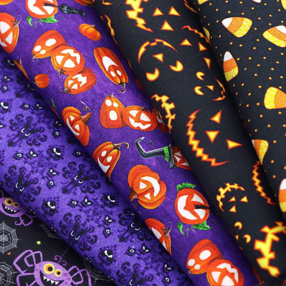 100％cotton halloween（5 designs/set,half meter/design） printed fabric set