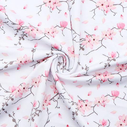 flower floral plum printed fabric