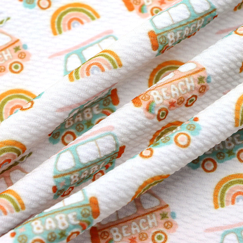 rainbow color letters alphabet printed fabric