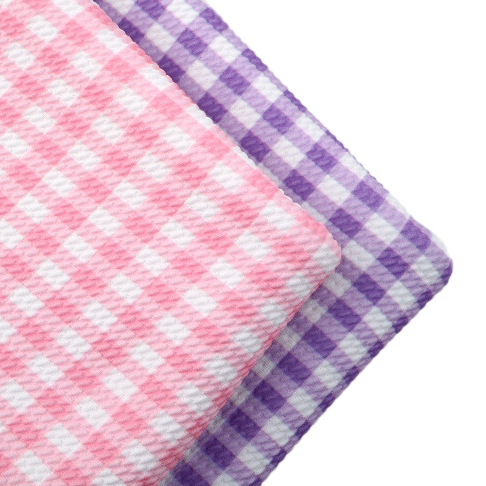 plaid grid pink series printed fabric