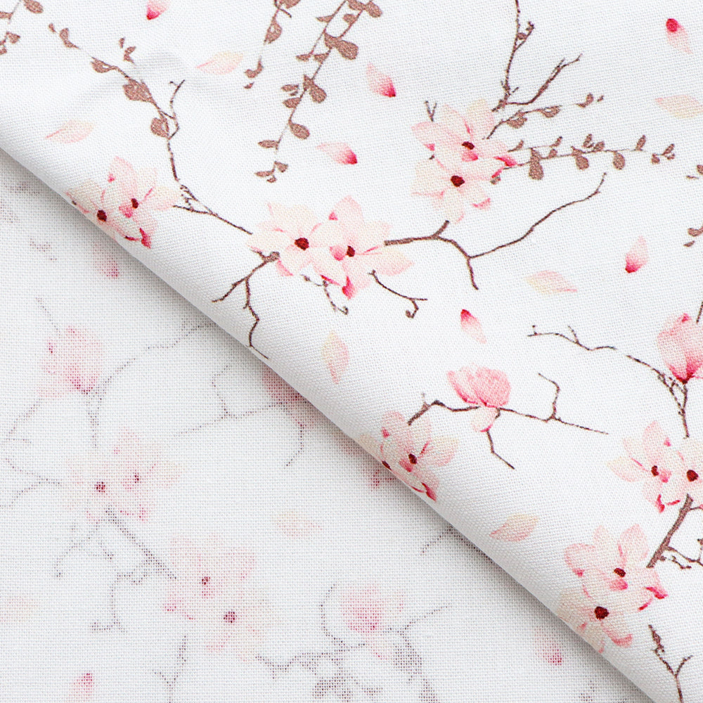 flower floral plum printed fabric