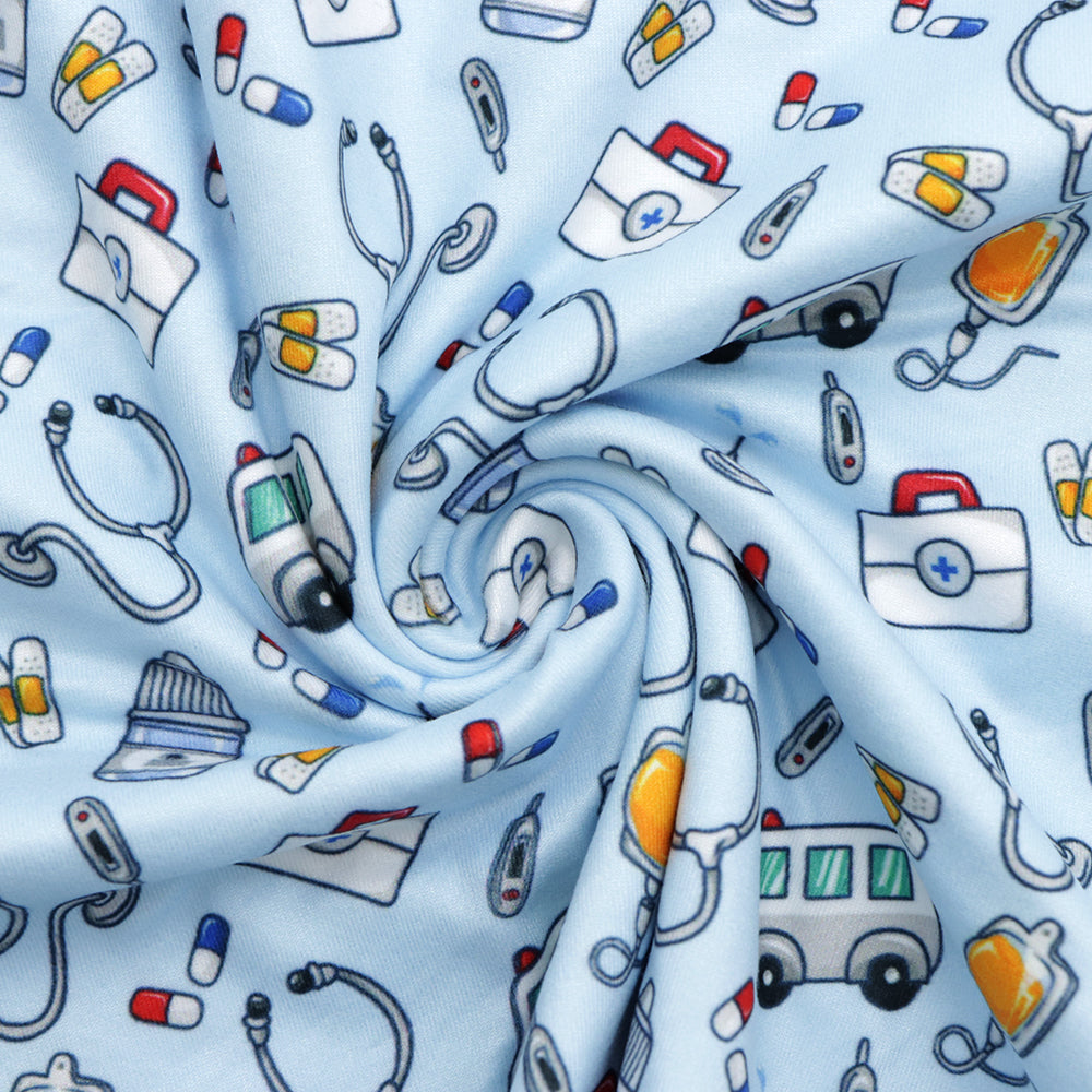 ambulance nurses doctor health printed fabric