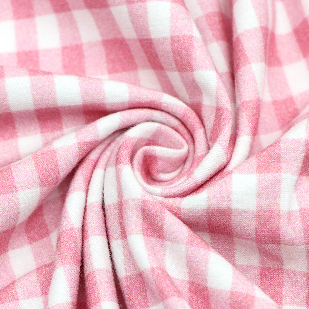 plaid grid pink series printed fabric