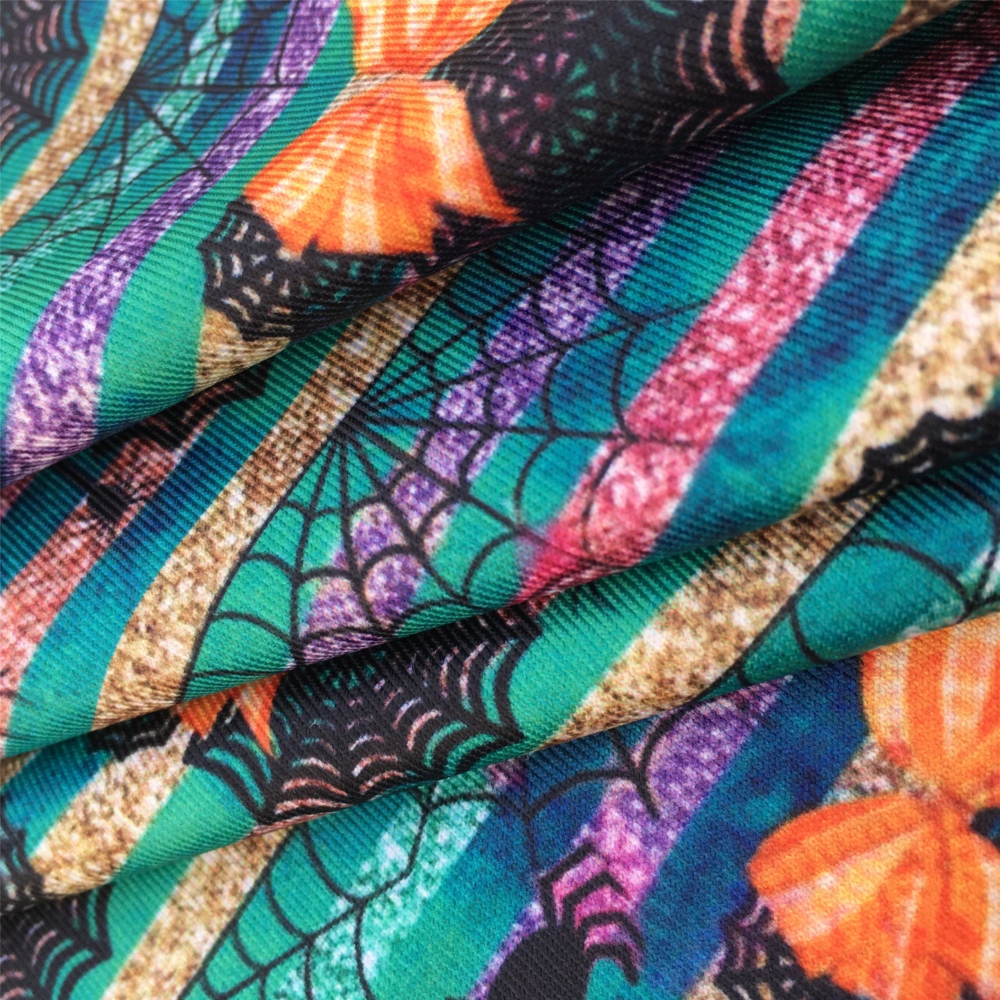 spider spider web sequins paillette spangles printed fabric